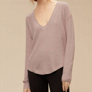 𝅺ARITZIA Wilfred Galois Silk Cashmere Sweater Top in Heather Quarry ~ size XXS